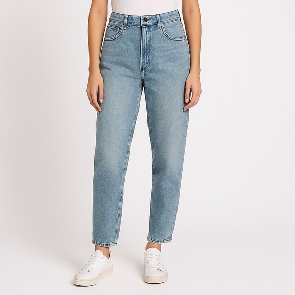 Reiss Light Wash Bailey High Waisted Straight Leg Jean - Picture 1 of 9